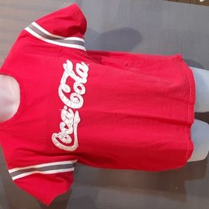 Vintage Embroidered Coca-Cola Short Sleeve Shirt Size Large (fits Medium)